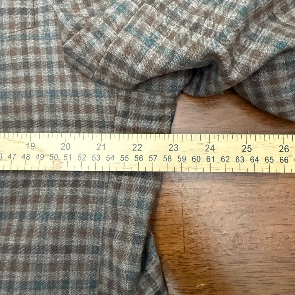 Jos. A. Bank Brrr Comfort Sport Coat Mens 46R Brown Plaid Wool Blend Tailored